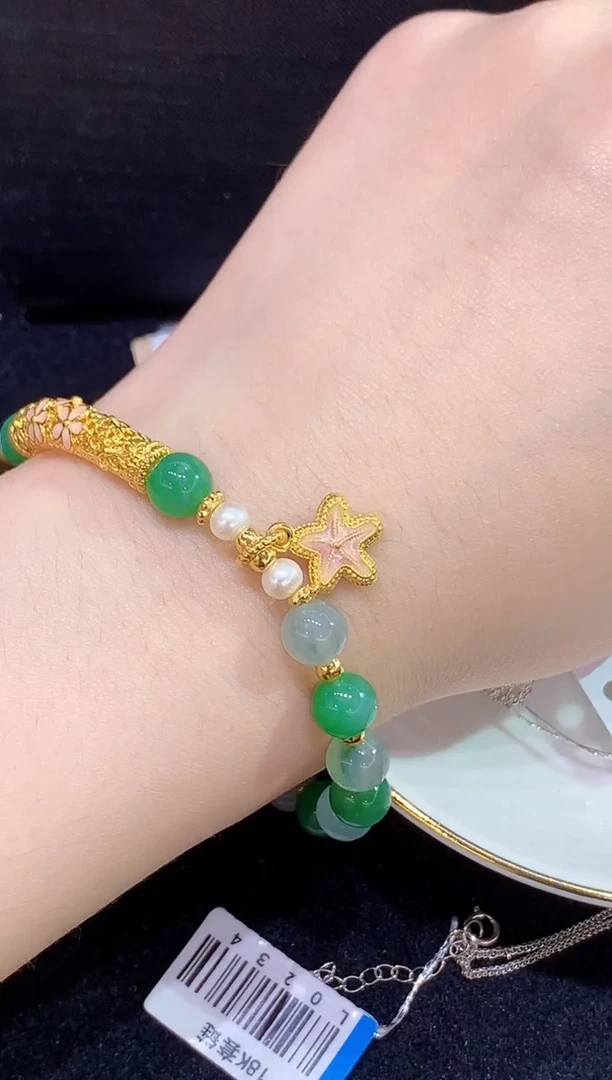 18K金镶嵌手链翡翠多样性发其一