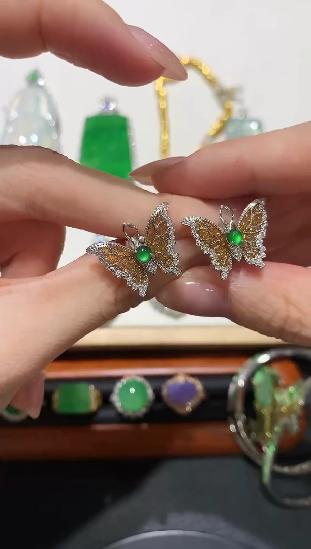 翡翠银S925镶嵌吊坠(不含链)1多人多样性随机发货1件