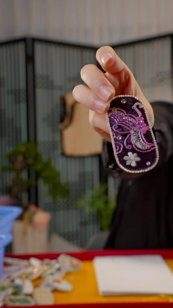 刺绣0***柒非遗绒花手工饰品