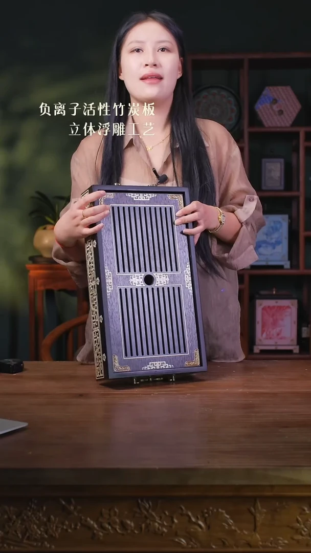 欢*颂壹藏贰宝牙雕纹储水盘