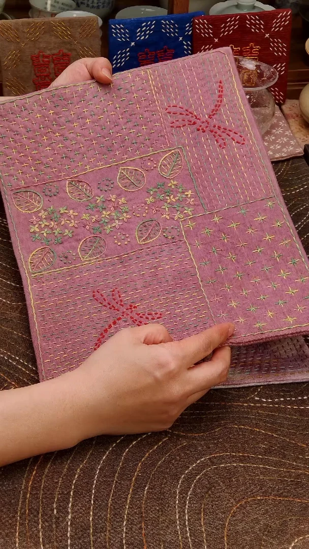 玉****6Cici手作刺子绣柿染壶垫杯垫-567