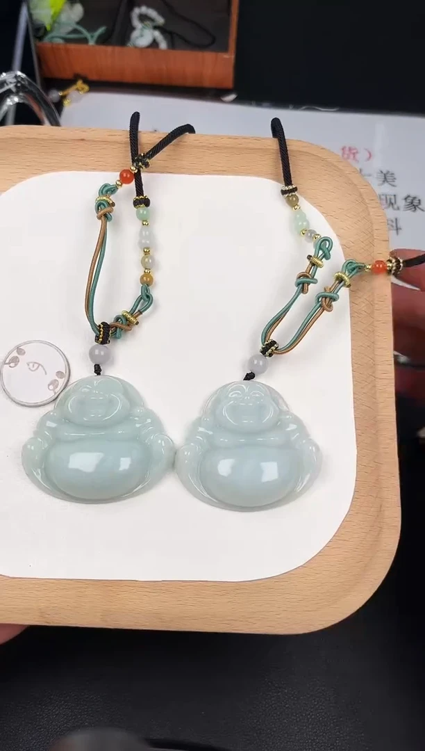 颈饰未镶嵌翡翠LA008翡翠细晴绿大佛+送同款绳子多样性发其一