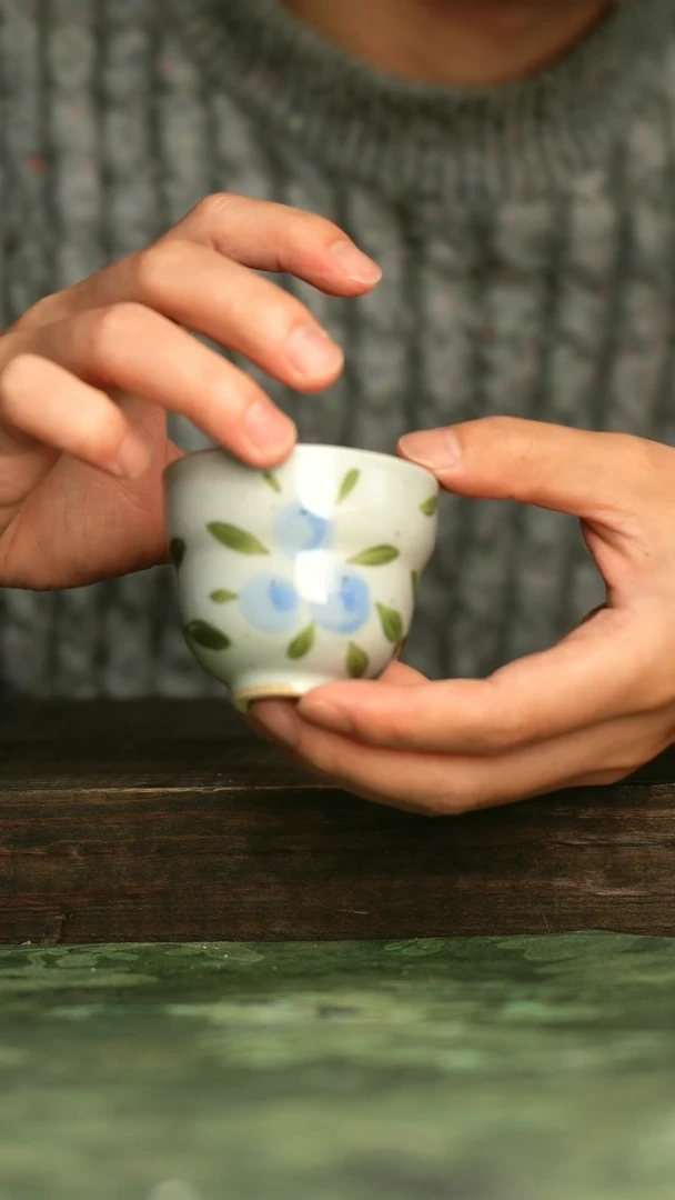 陶瓷青诗集手工手绘瓷器