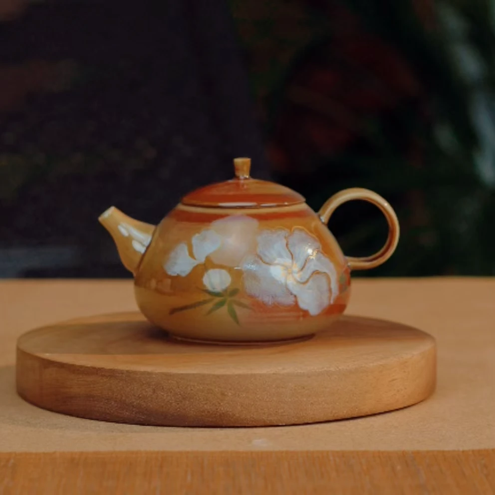 gb手工陶瓷茶壶釉下彩手绘款