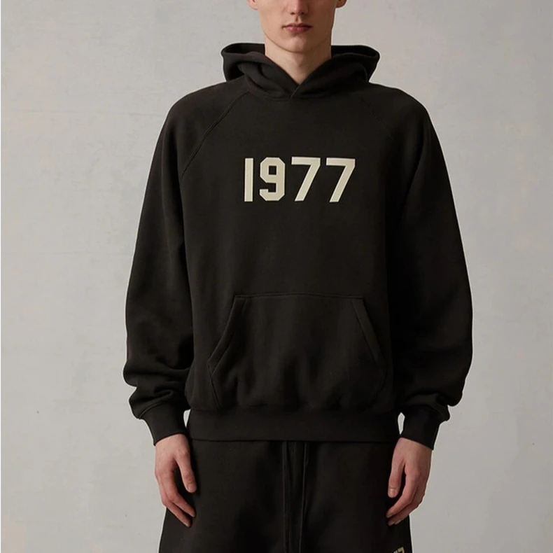 22复线美式高街秋冬1977加绒经典植绒长袖宽松连帽卫衣