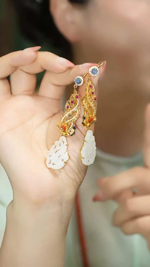 【闪购商品】和田玉耳饰银S925镶嵌支持48小时鉴赏