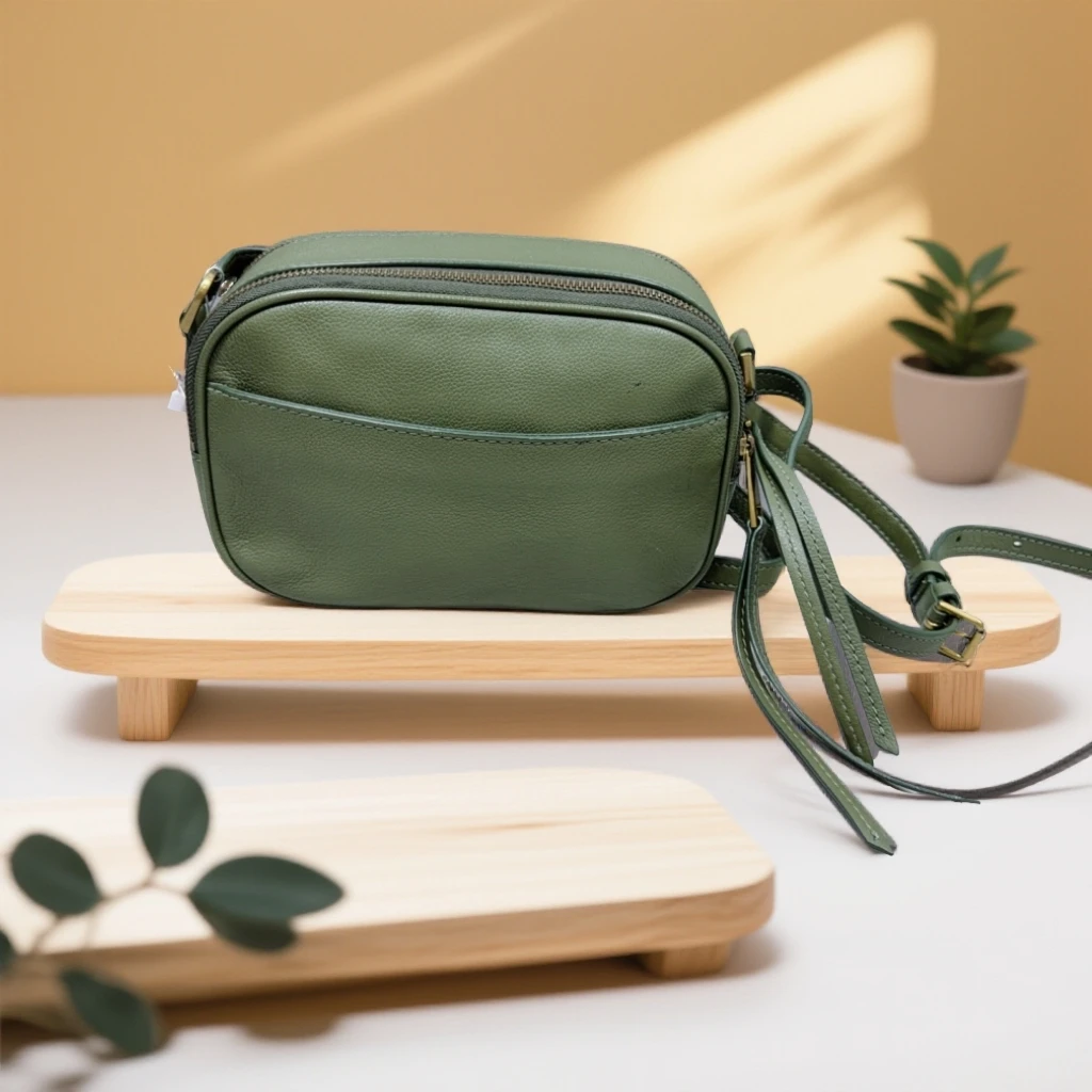 95新 Marc Jacobs/莫杰   FOSSIL 绿色斜挎包 1863 7439