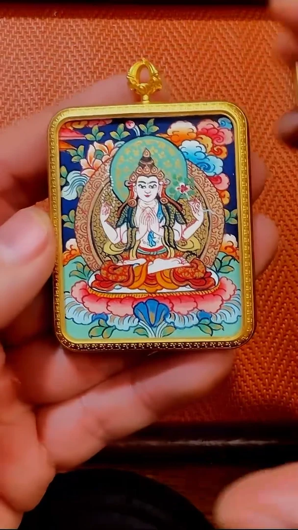 吊坠嘴哥严选——1216四臂观音唐卡