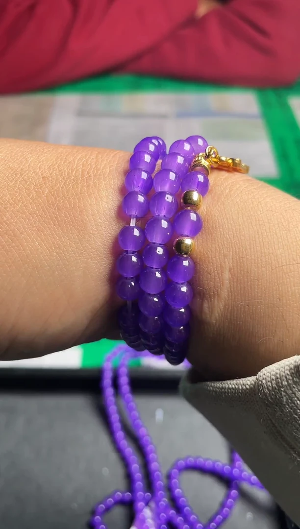 强子收货--所见即所得--多样性发货--W3紫色 珠链