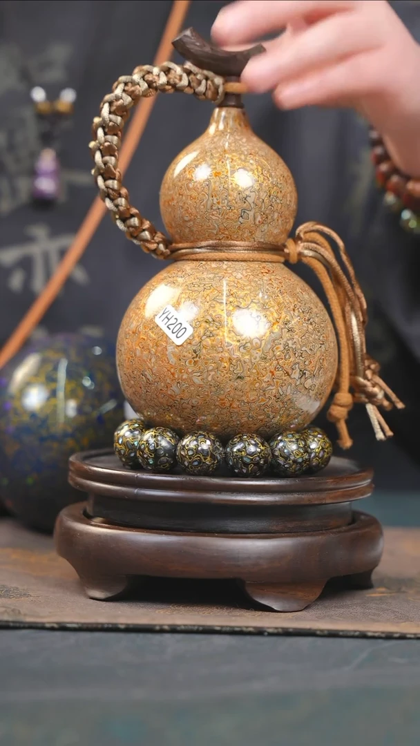 【闪购商品】YH200漆艺酒葫芦不包手串及旋转底座