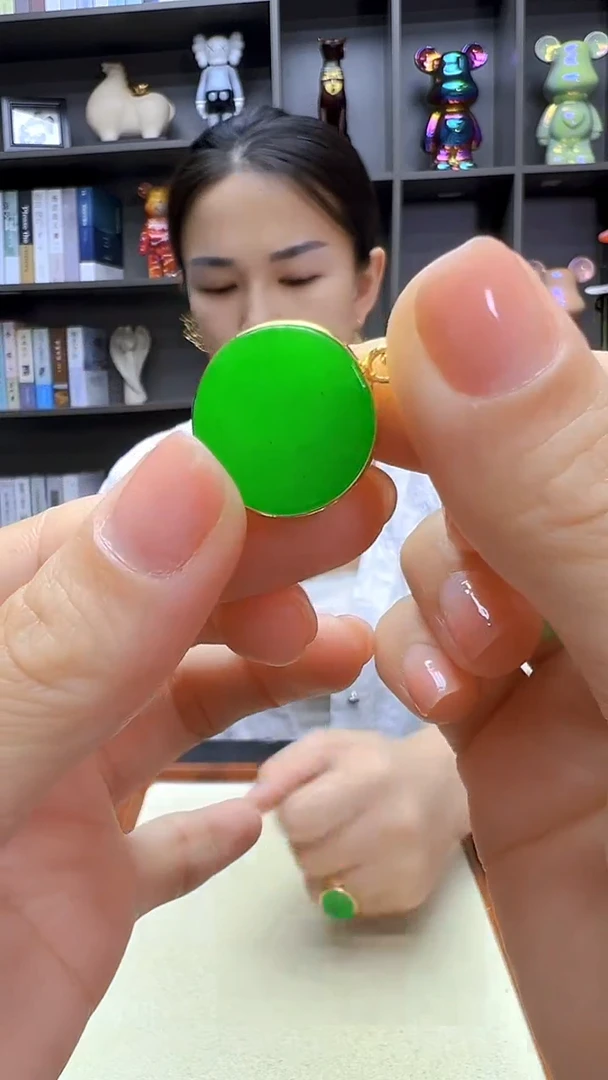 翡翠14K金镶嵌颈饰丹丹diy劲饰