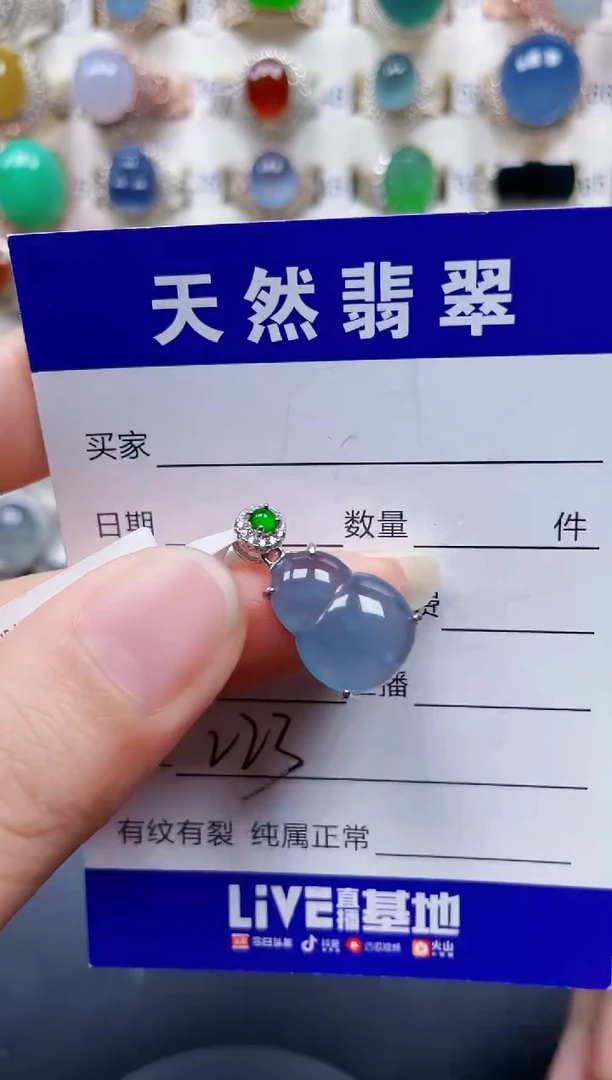 颈饰银S925镶嵌翡翠223