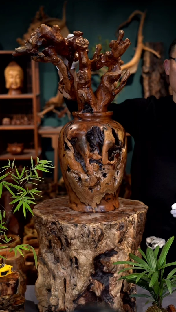 木雷击枣木花开富贵