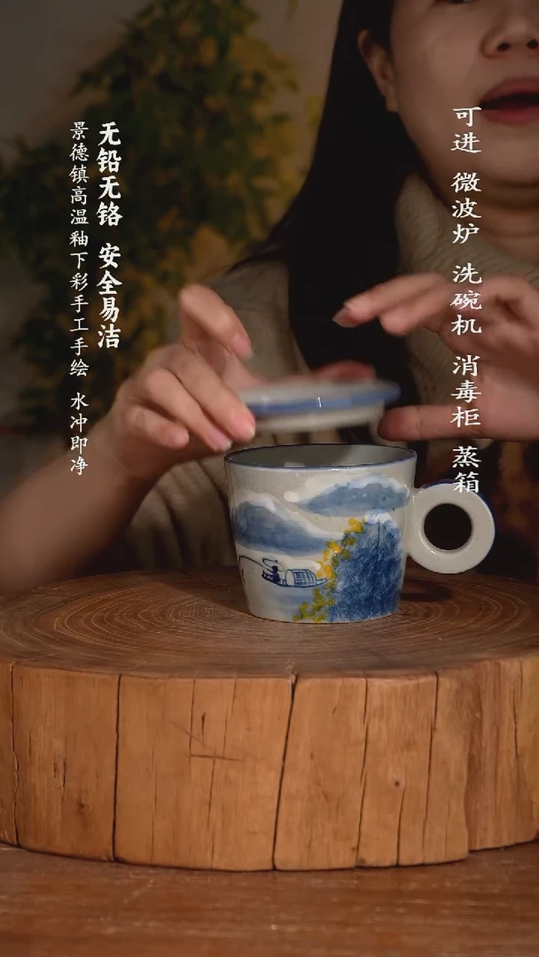 碗瓷景德镇高温瓷釉下彩手绘陶瓷