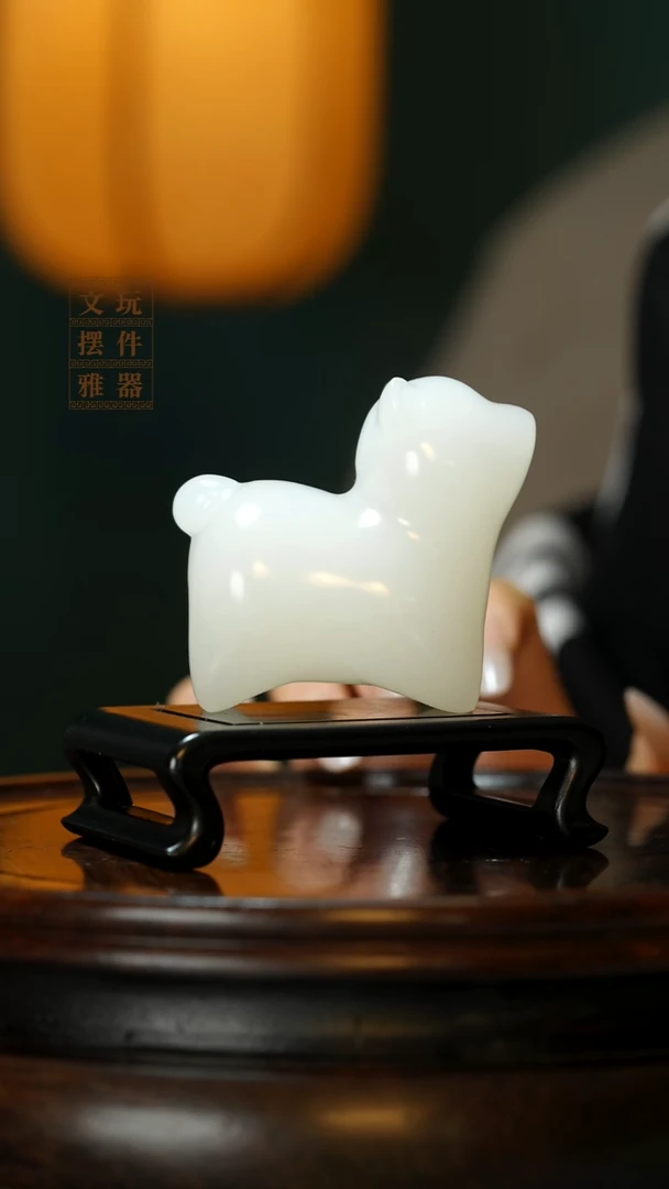 玉《旺旺来财》手把件摆件