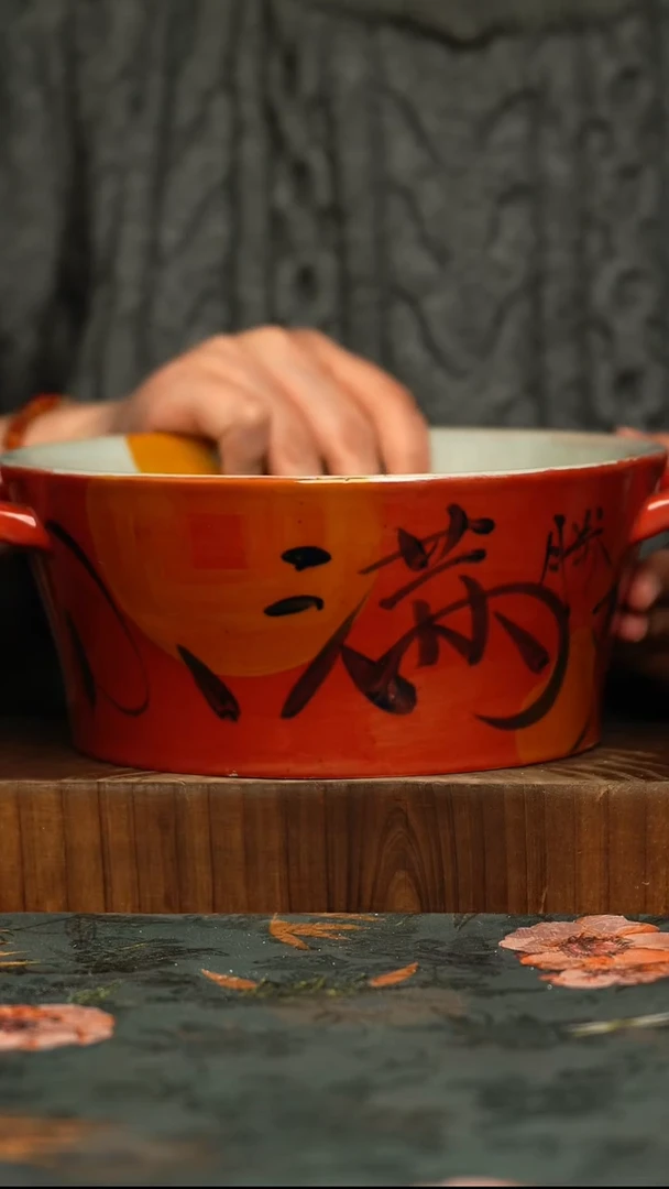 瓷片釉下彩手工手绘同款陶器