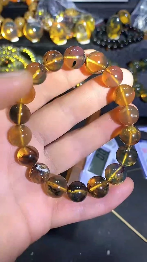 琥珀颈饰未镶嵌天然缅甸琥珀手串