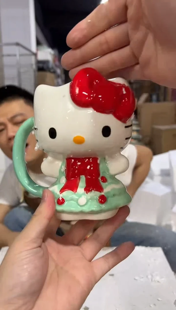 瓷片圣诞绿色裙子kt全身杯