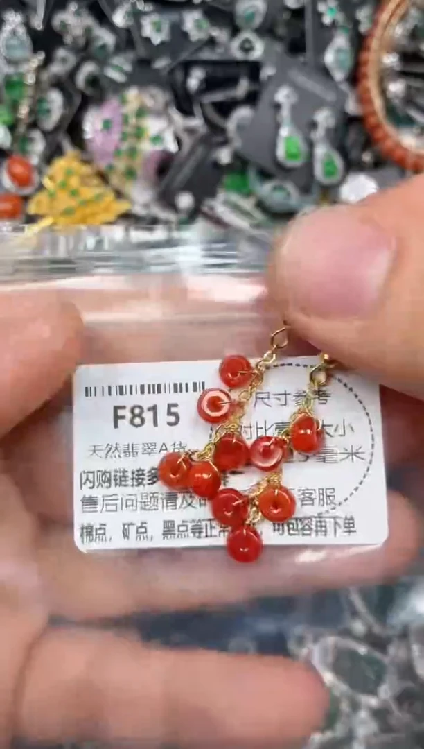 颈饰未镶嵌翡翠F815耳钩