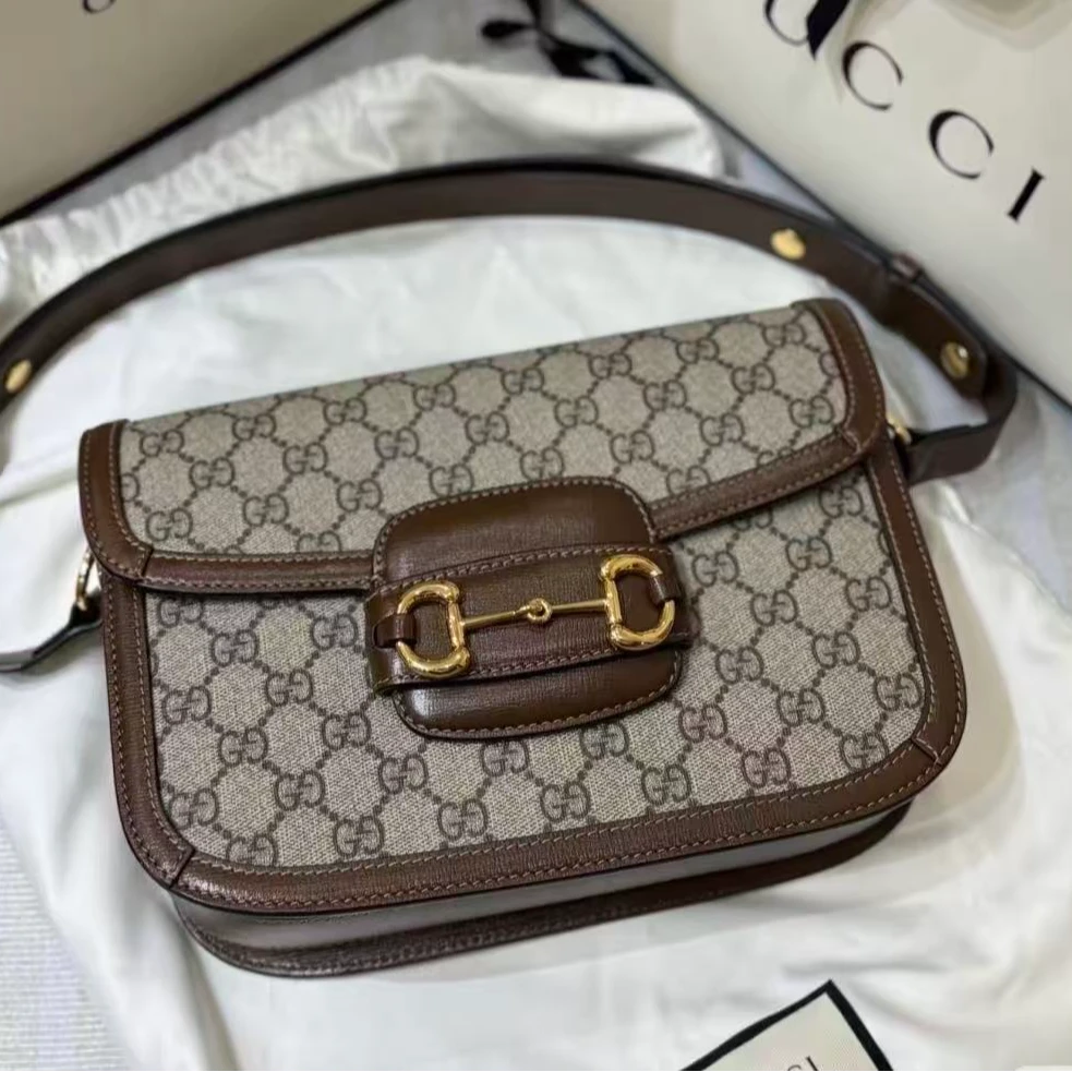 95新 GUCCI/古驰 经典老花1955马鞍包单肩/斜挎包