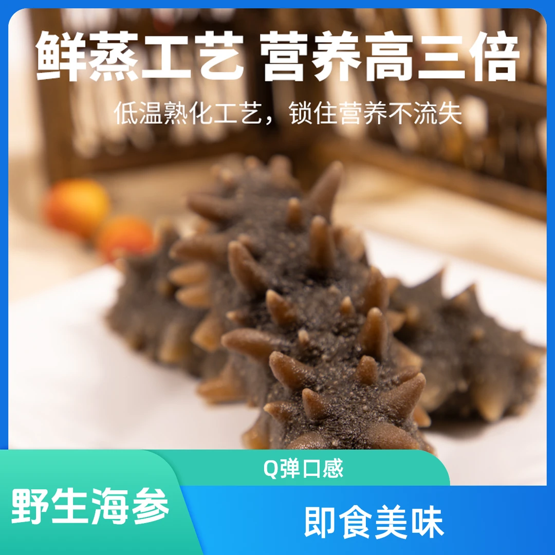 即食海参大连野生辽刺参17-18头500克Q弹口感大连海参源头工厂