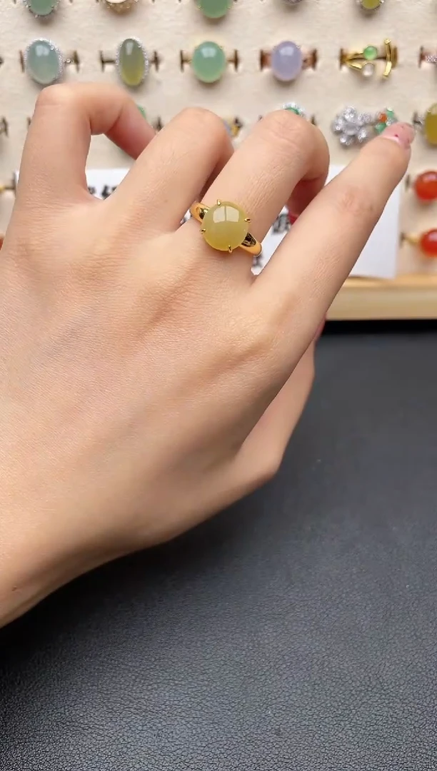 【闪购商品】翡翠戒指银S925镶嵌一物一证一礼盒