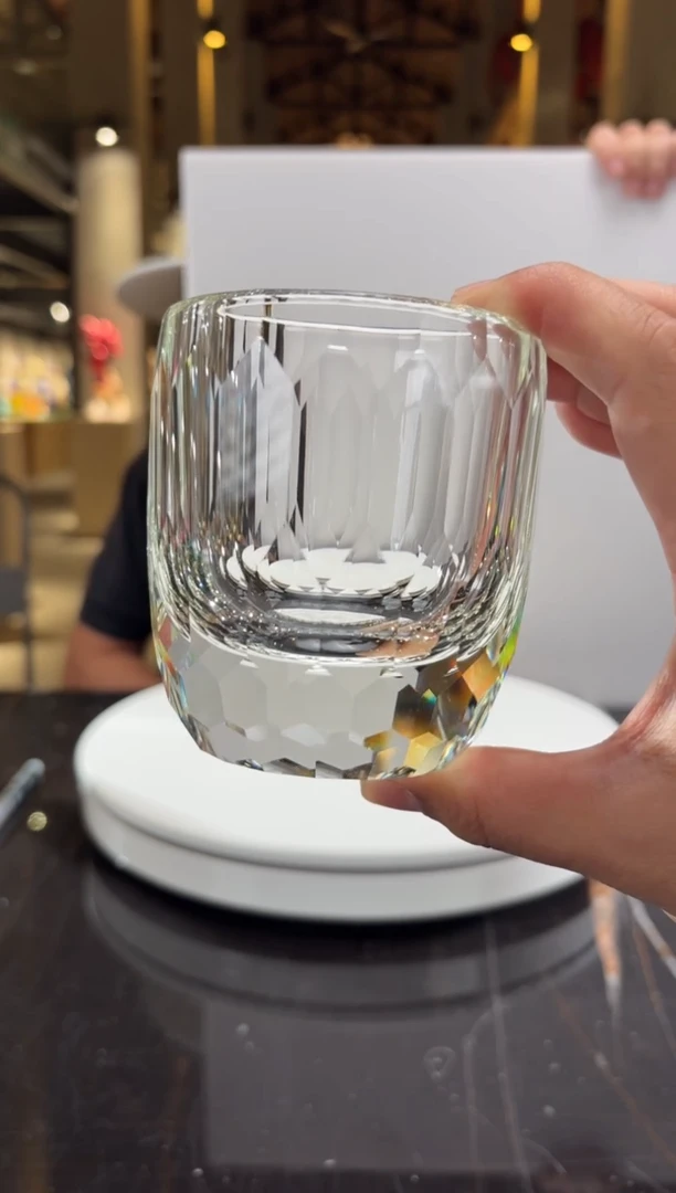 摆件净料水晶威士忌杯