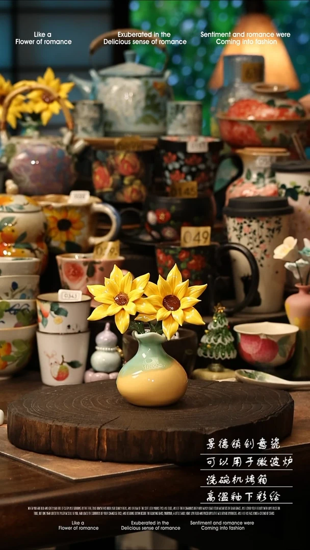 陶瓷景德镇高温釉下彩手工手绘款式@G100@