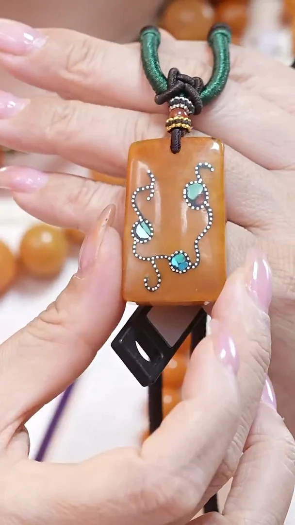 蜜蜡颈饰未镶嵌7777天然蜜蜡珠宝奇石云端妖孽全部保真