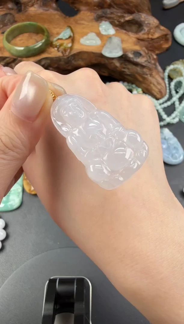 吊坠(不含链)18K金镶嵌翡翠翡翠饰品-251