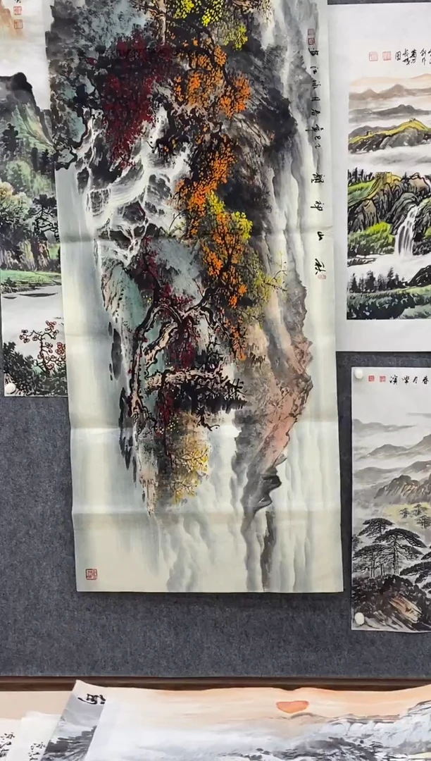 国画福利纯手绘山水沈泳江小六尺180*70