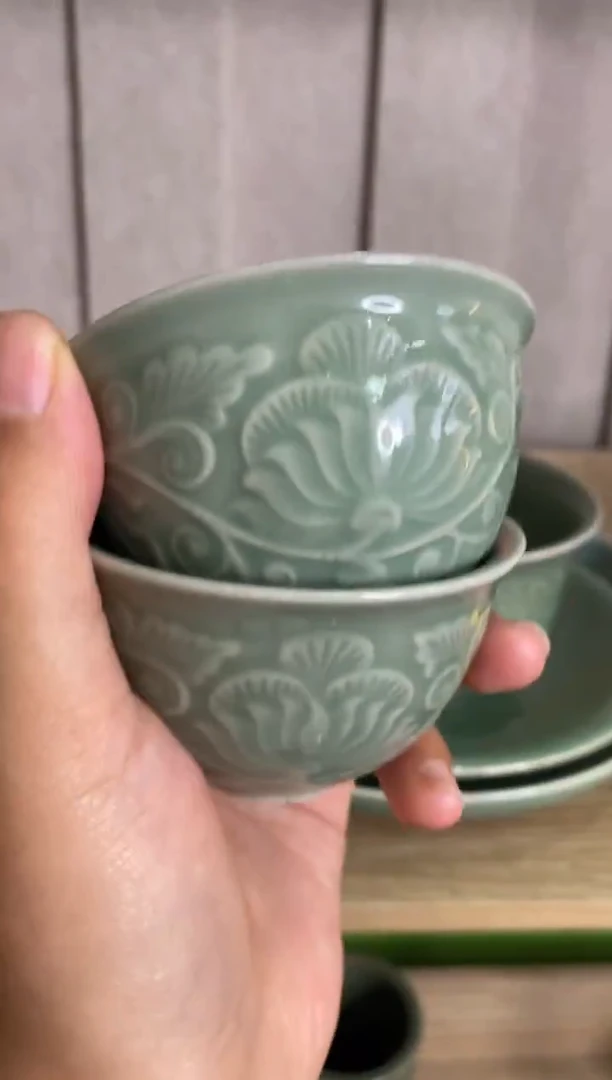 缠枝牡丹小杯 2只 XG001