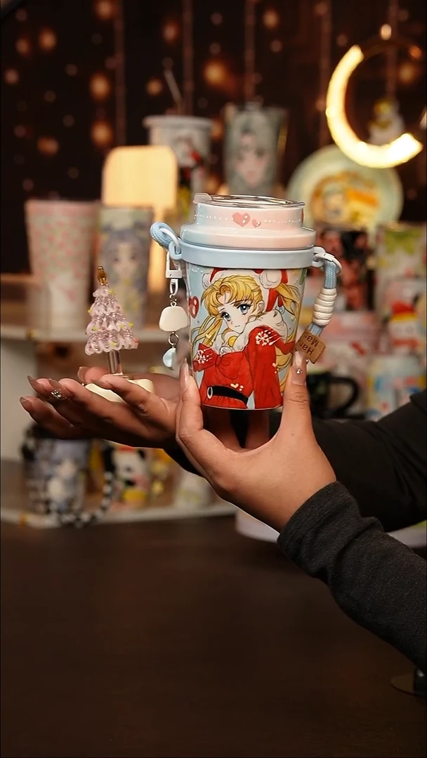 (玉泥）景德镇手工手绘文创陶瓷杯+(圣诞树随机发）