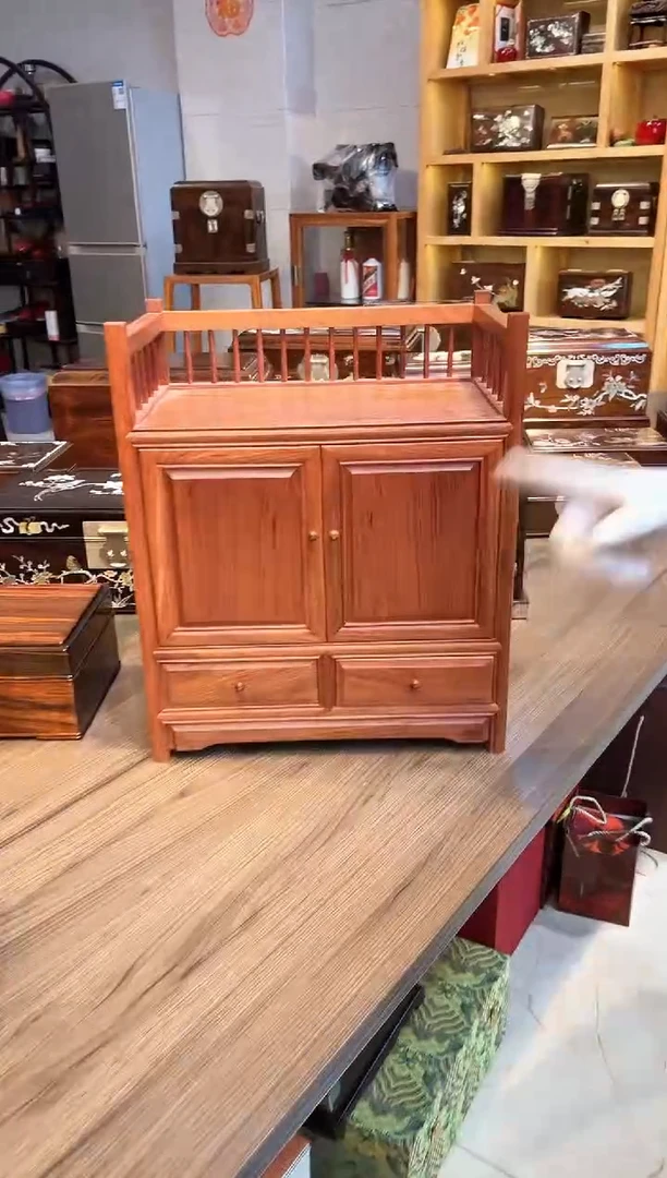 【闪购商品】花梨木类成套家具缅花  两抽对开柜