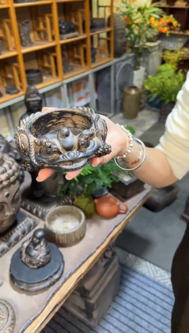 陶土【合成青石】金蟾盆