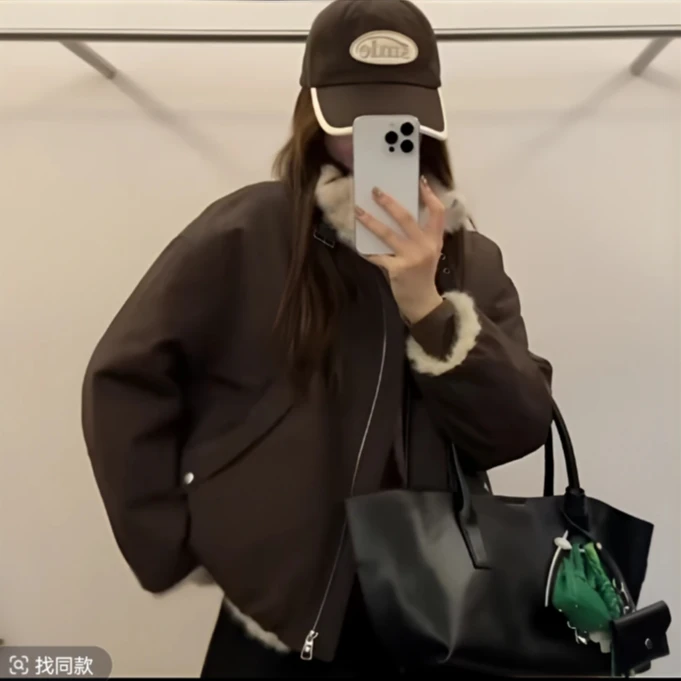 【双面穿】2026冬季新款宽松休闲仿水貂毛派克服两面穿高端外套女