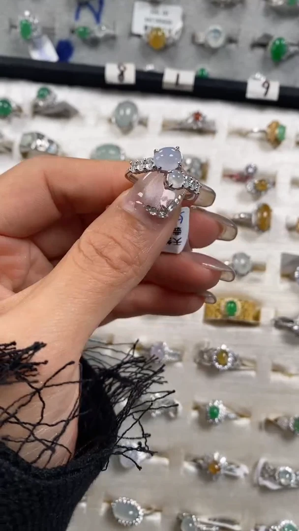 【闪购商品】翡翠戒指银S925镶嵌8006