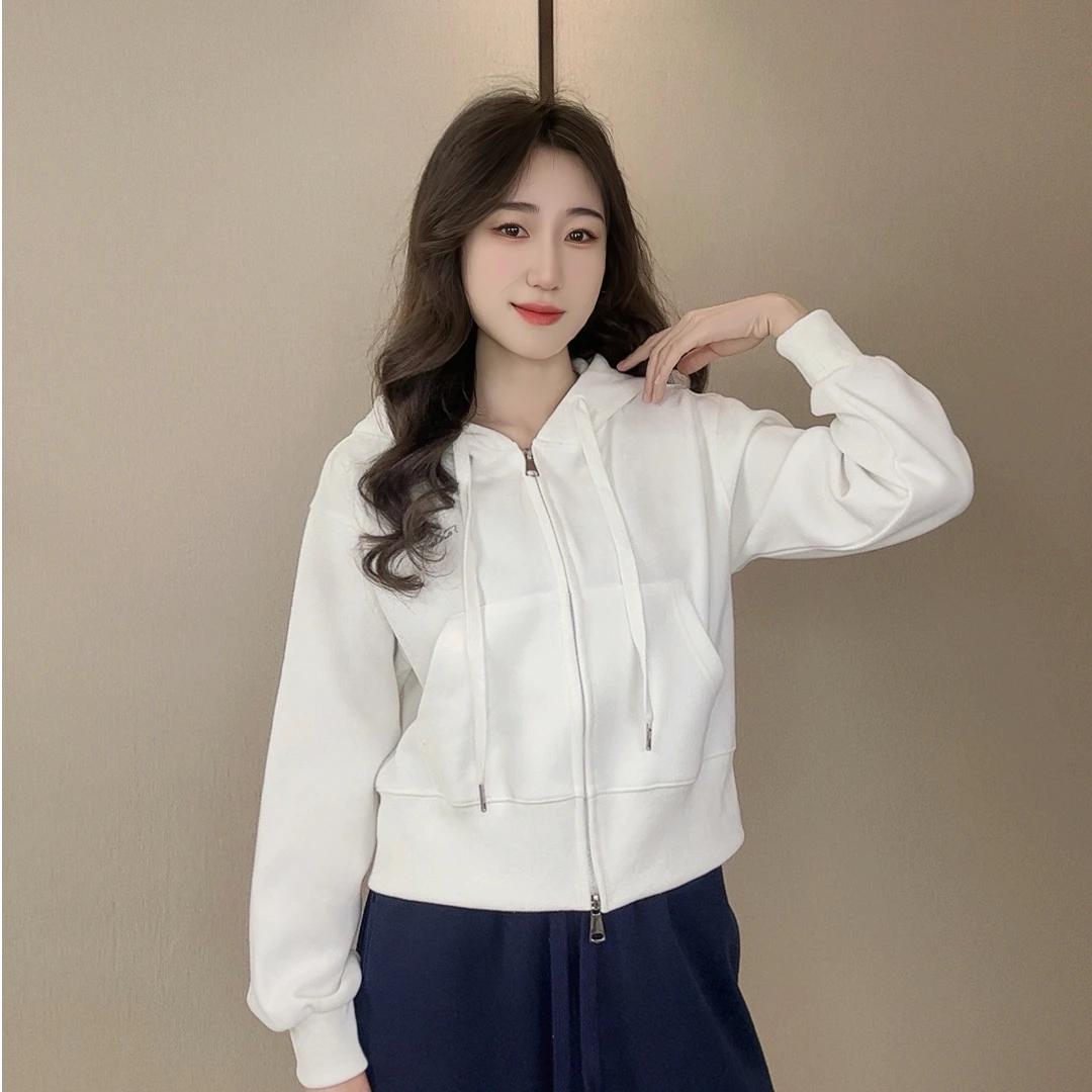 短款开衫卫衣连帽拉链春秋显瘦长袖休闲百搭宽松百搭韩版秋季