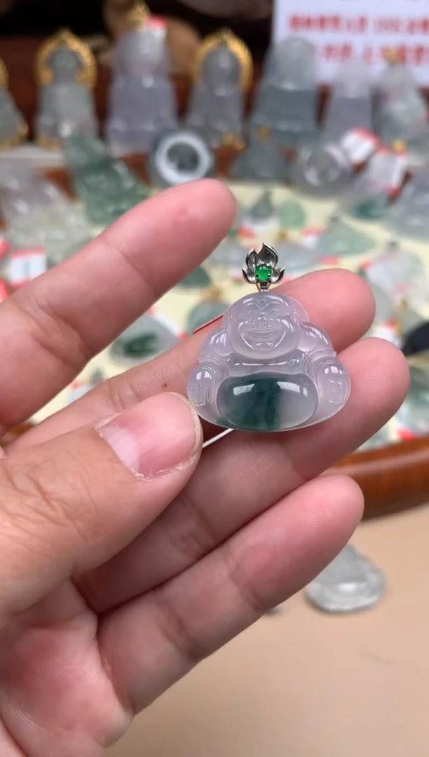 【闪购商品】翡翠颈饰18K金镶嵌佛公
