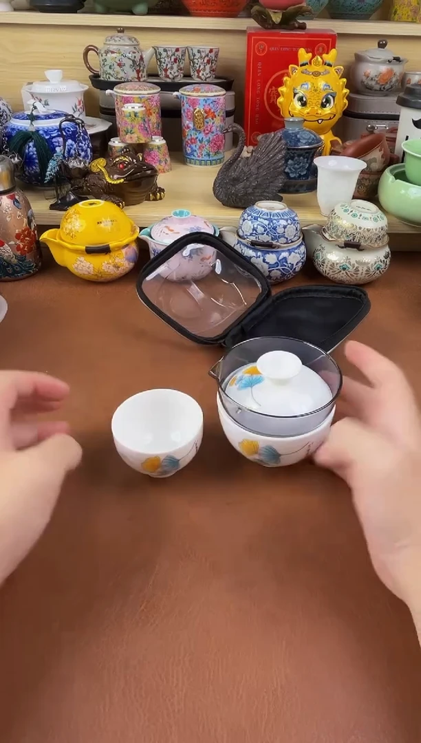 陶瓷茶具摆件旅行套组