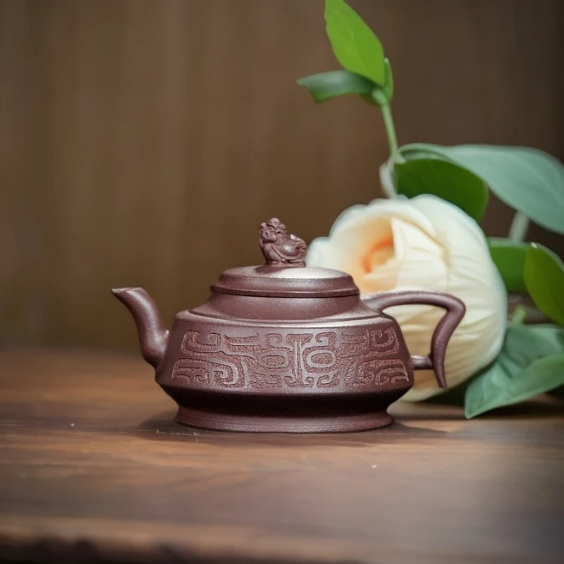 储集泉之女【知足常乐】 储蓁 全手工制壶 紫泥大容量 宜兴紫砂壶