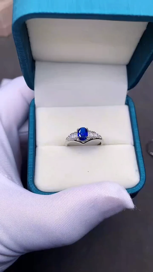 【闪购商品】蓝宝石戒指银S925镶嵌.......