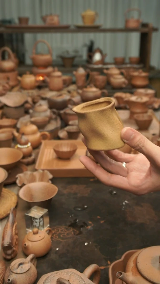 老岩泥原矿老岩泥  手捏异形树桩杯80ml