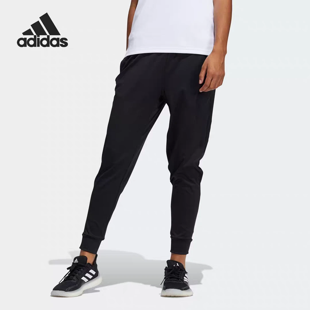 Adidas/阿迪达斯正品女子高腰训练健身运动针织长裤 GL0684