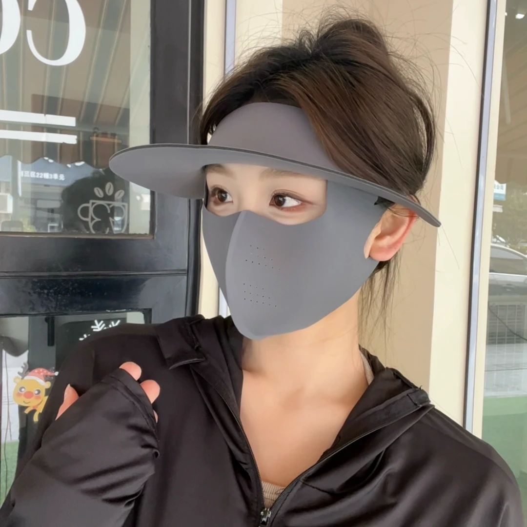 【分体式防晒帽子+口罩】防紫外线透气遮阳脸基尼帽檐太阳防晒户外