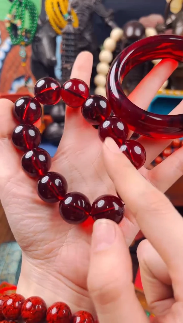 【闪购商品】琥珀裸石未镶嵌飞飞直播推荐精品 血珀手镯+手串