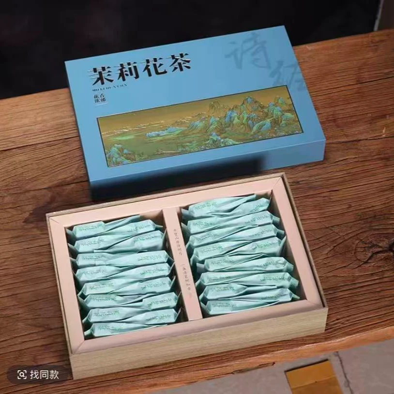 诗经 25年新茶茉莉花茶 摆泡礼盒装 过节送礼-殷