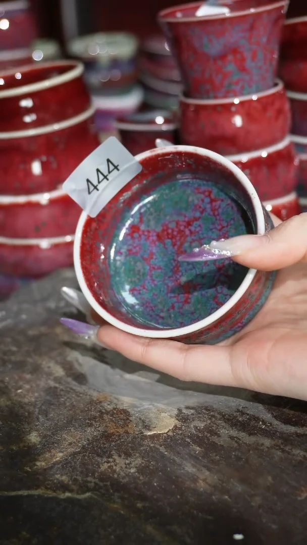 摆件陶精品窑变钧瓷茶器