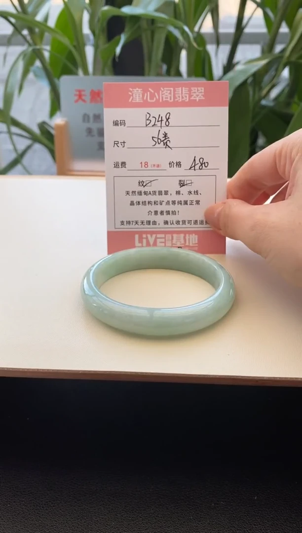未镶嵌手镯翡翠圈口56贵妃编码b248