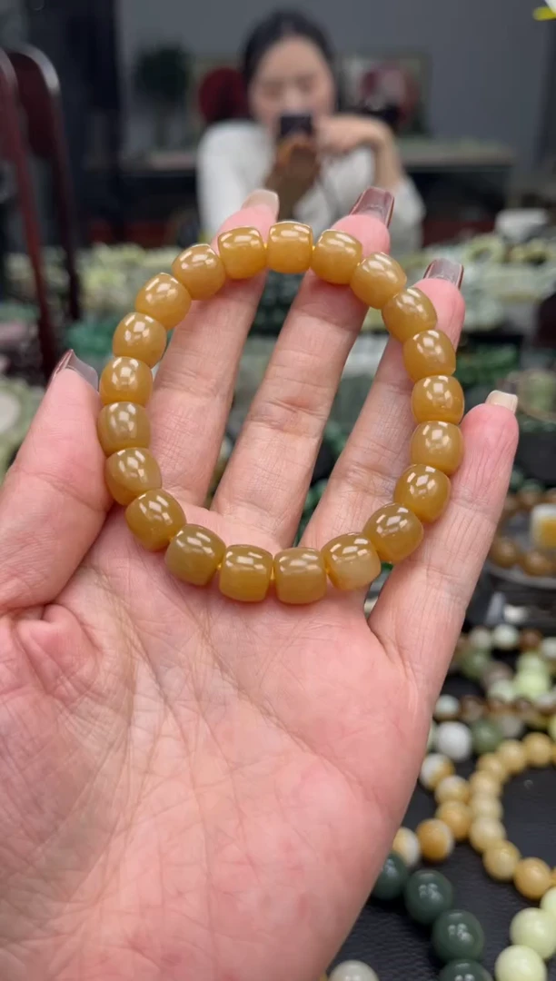 【闪购商品】和田玉手串未镶嵌新疆且末红糖卡10